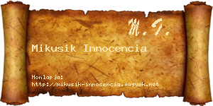 Mikusik Innocencia névjegykártya